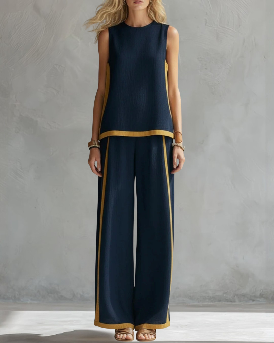 Pippa | Relaxed Contrast-Trim Two-Piece Set