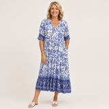 Willa | Graceful V-Neck Floral Midi Dress
