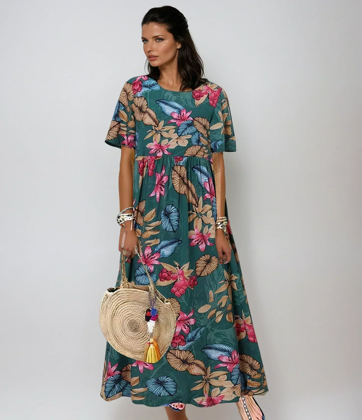 Lorena | Flowing Floral Midi Dress