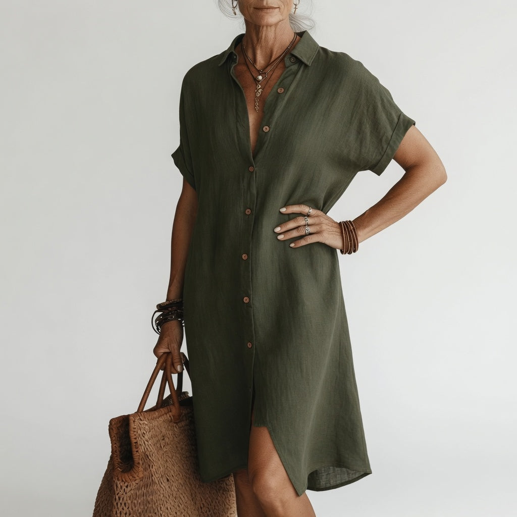 Manon | Relaxed Button-Through Shirt Dress