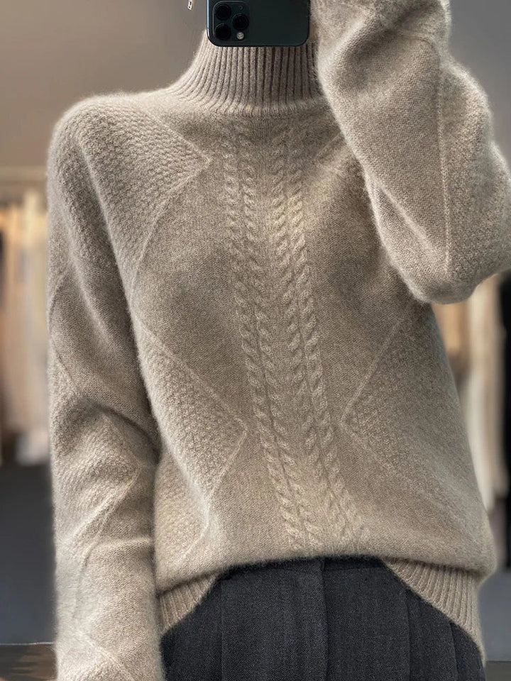 Corinna | Cable-Knit Mock-Neck Jumper