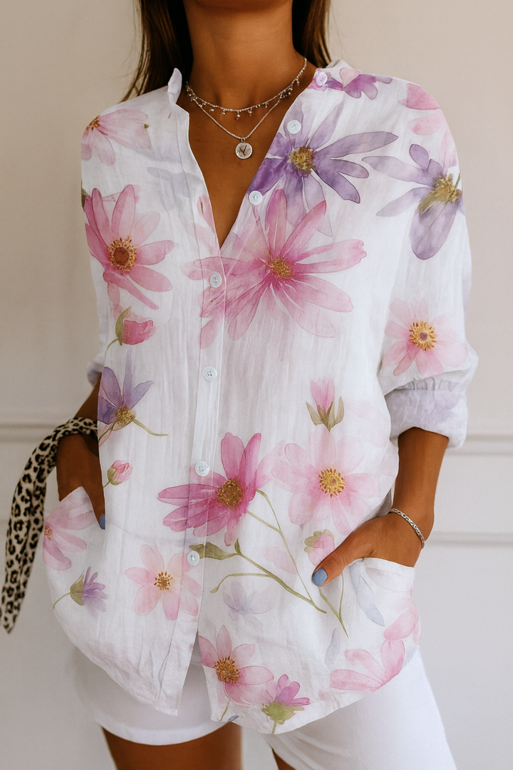 Willow | Painterly Floral Blouse