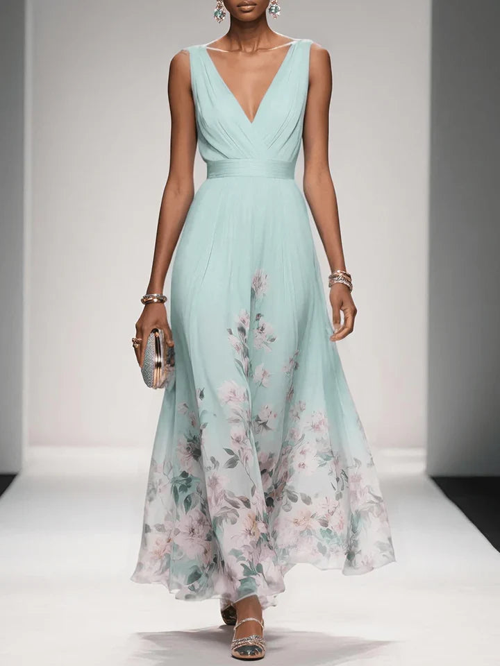 Cosette | Floral V-Neck Maxi Dress