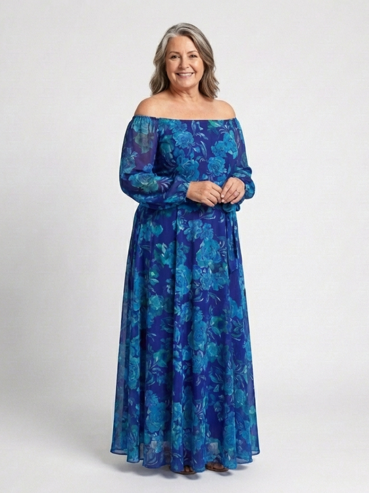 Judith | Off-Shoulder Floral Maxi Dress
