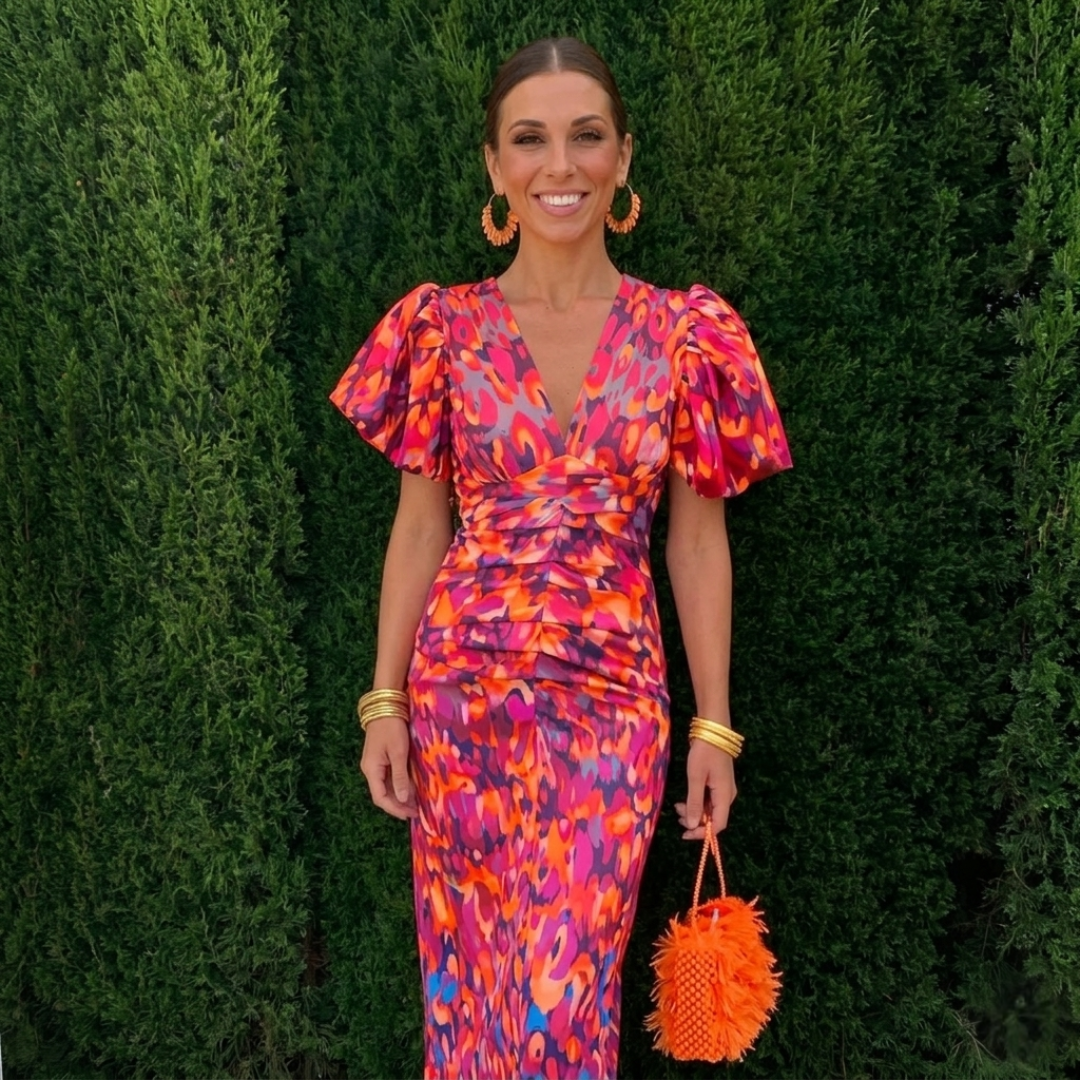 Cynthia | Ruched Puff-Sleeve Maxi Dress