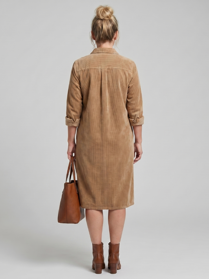Darcy | Button-Front Patch Pocket Midi Dress