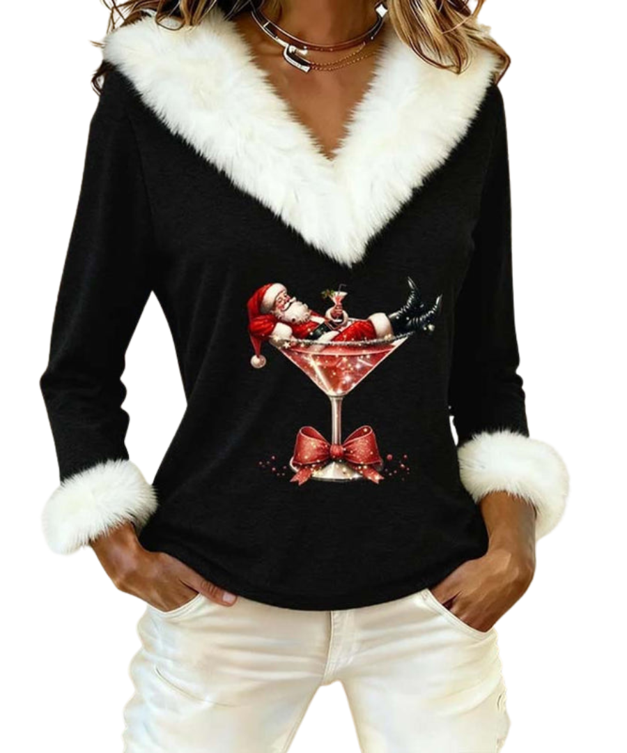 Bettina | Festive Fur-Trim Top