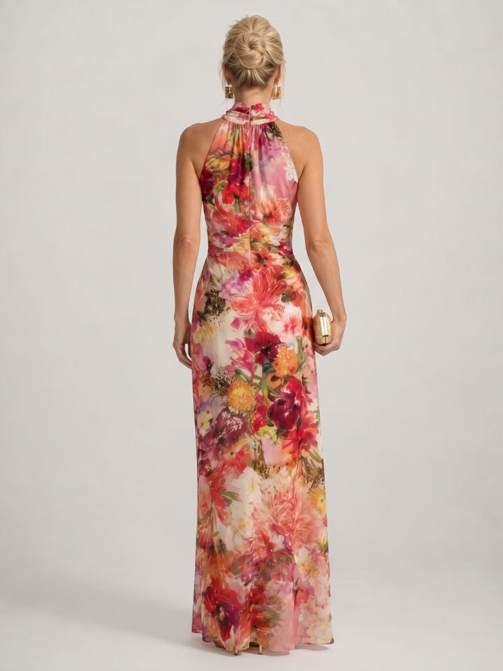Fleur | Halter Neck Floral Maxi Dress