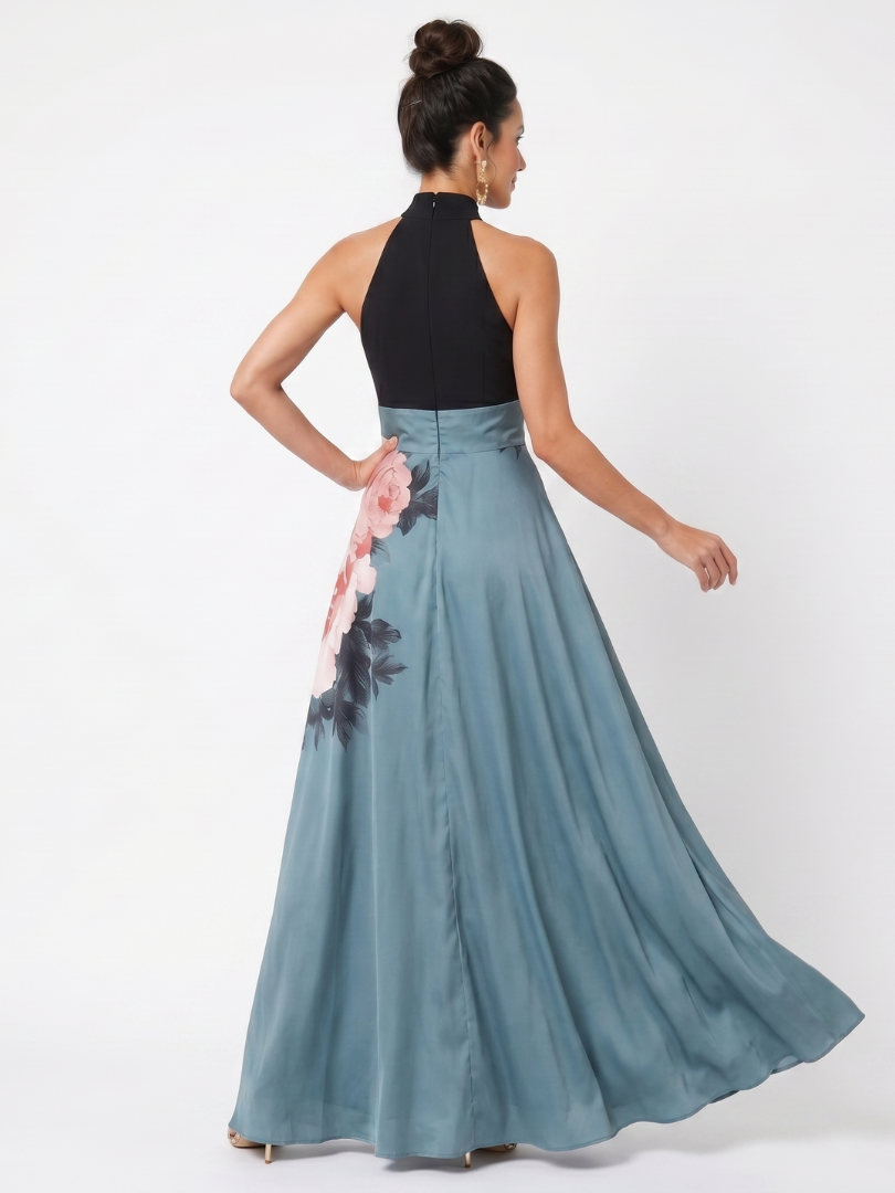 Celestine | Floral Halter Maxi Dress