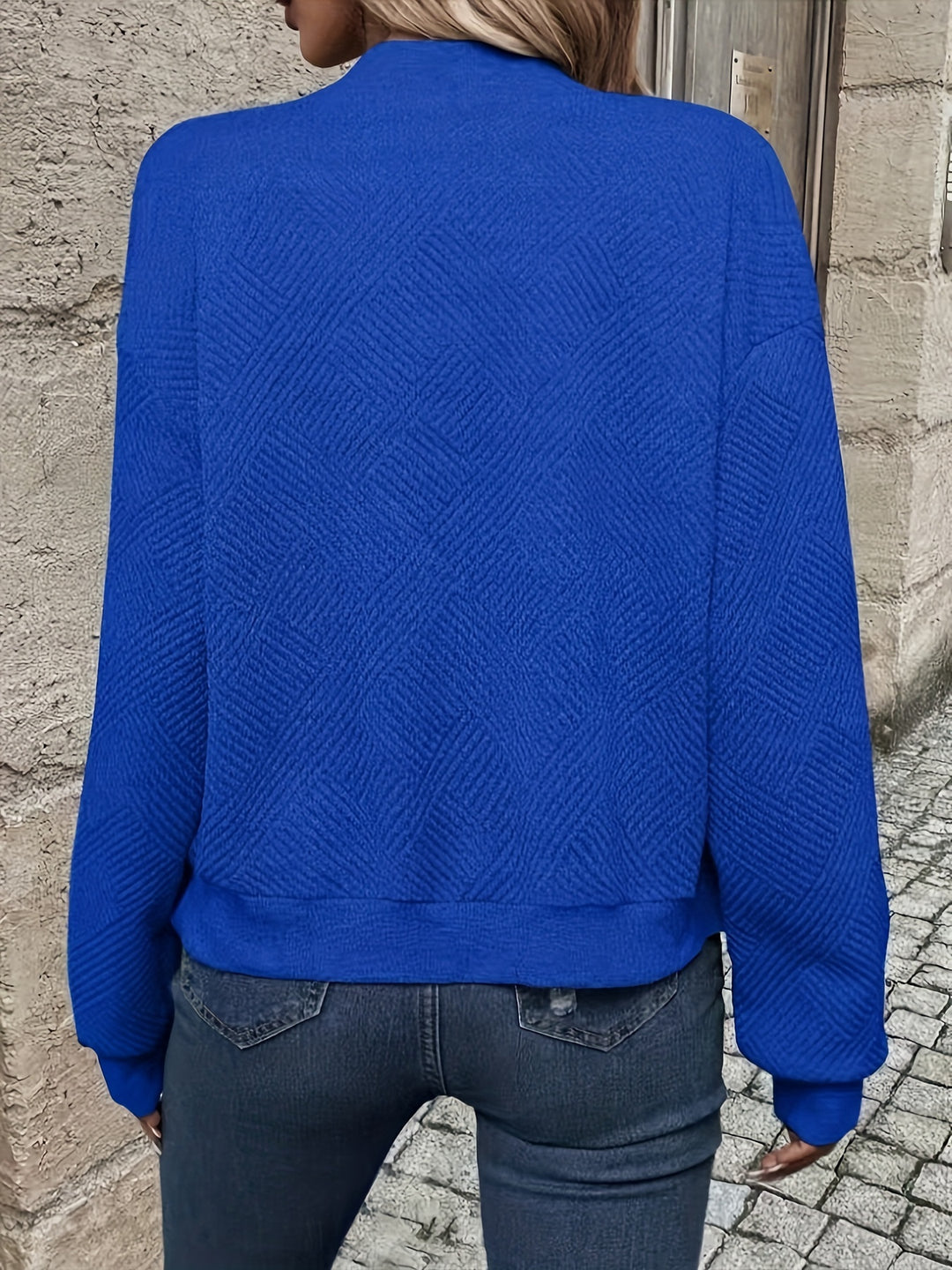 Delia | Textured Zip-Up Bomber Jacket