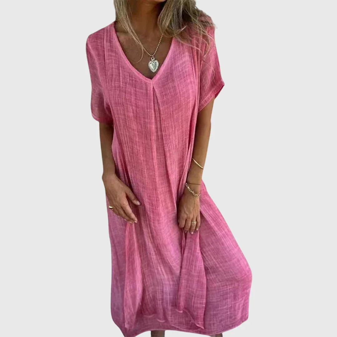 Petra | Relaxed V-Neck Midi Dress