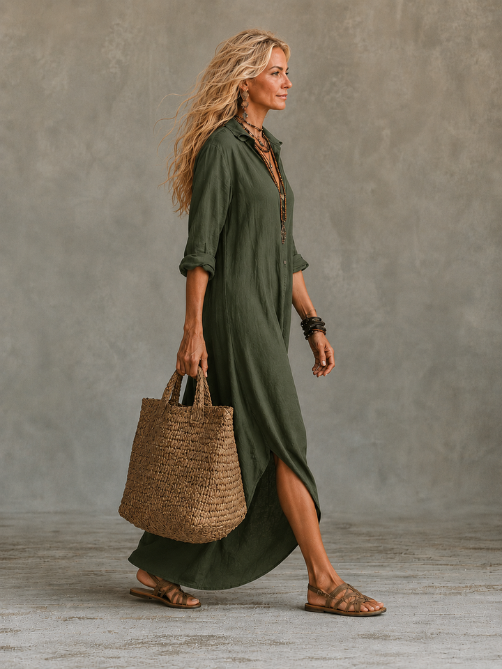 Pippa | Relaxed Collared Maxi Dress