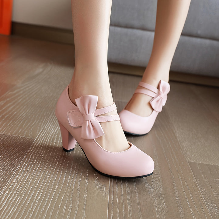 Eloise | Bow-Detail Ankle-Strap Heels