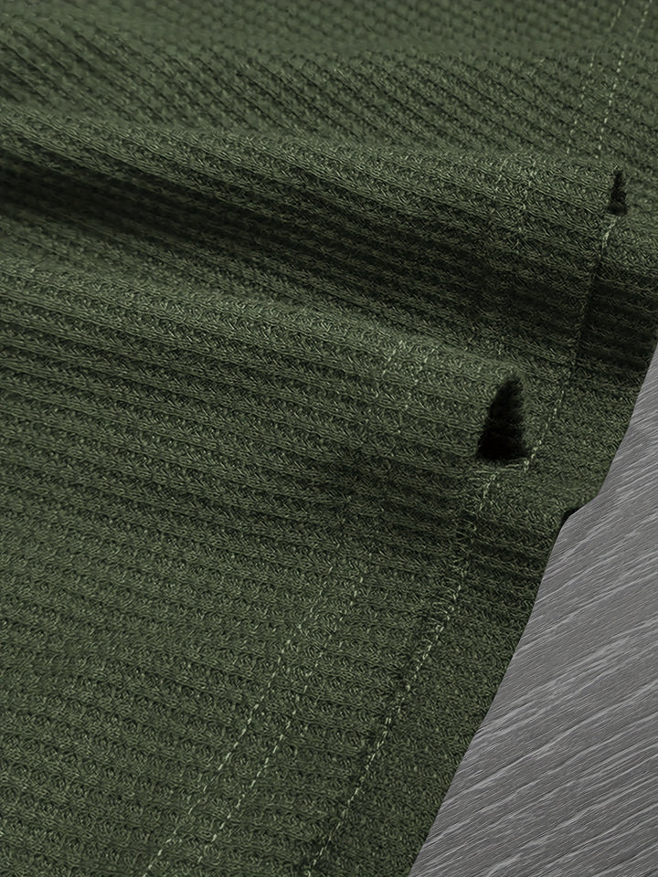 Roland | Textured Button-Placket Long-Sleeve Top