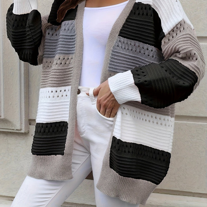 Delilah | Colour-Block Oversized Cardigan