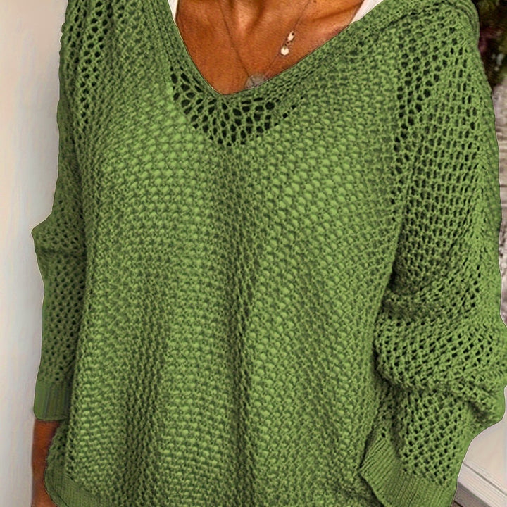 Marguerite | Open-Knit V-Neck Jumper