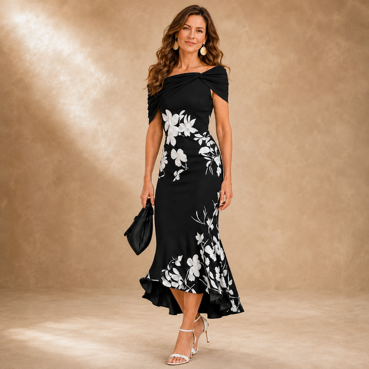 Faith | Off-Shoulder Floral Midi Dress