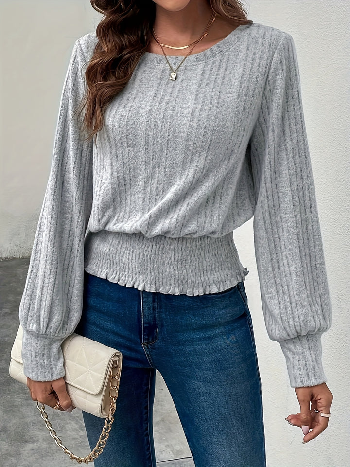 Lydia | Softly Ribbed Long Sleeve Top