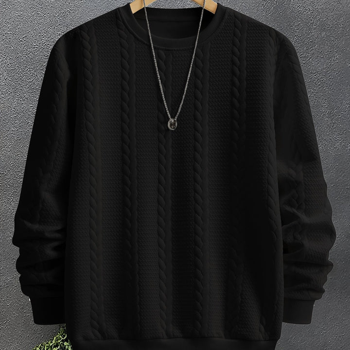 Theodore | Textured Cable-Knit Crew Sweatshirt