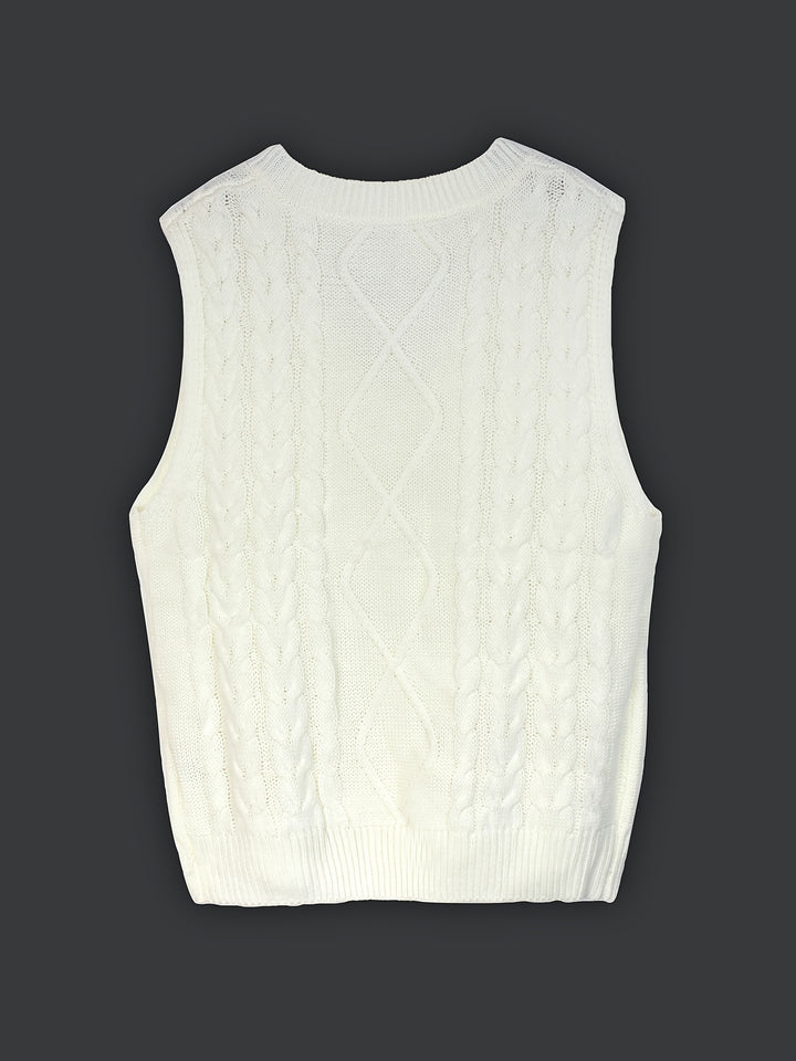 Vivian | Cable-Knit V-Neck Sweater Vest
