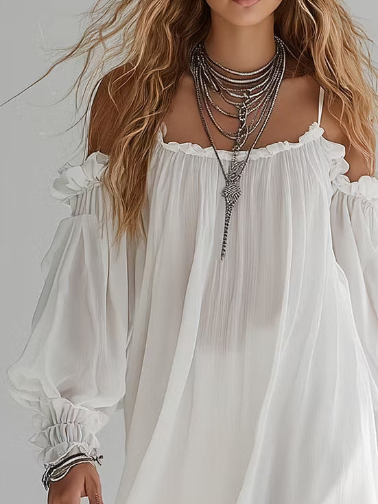 Lisette | Flowing Off-Shoulder Mini Dress