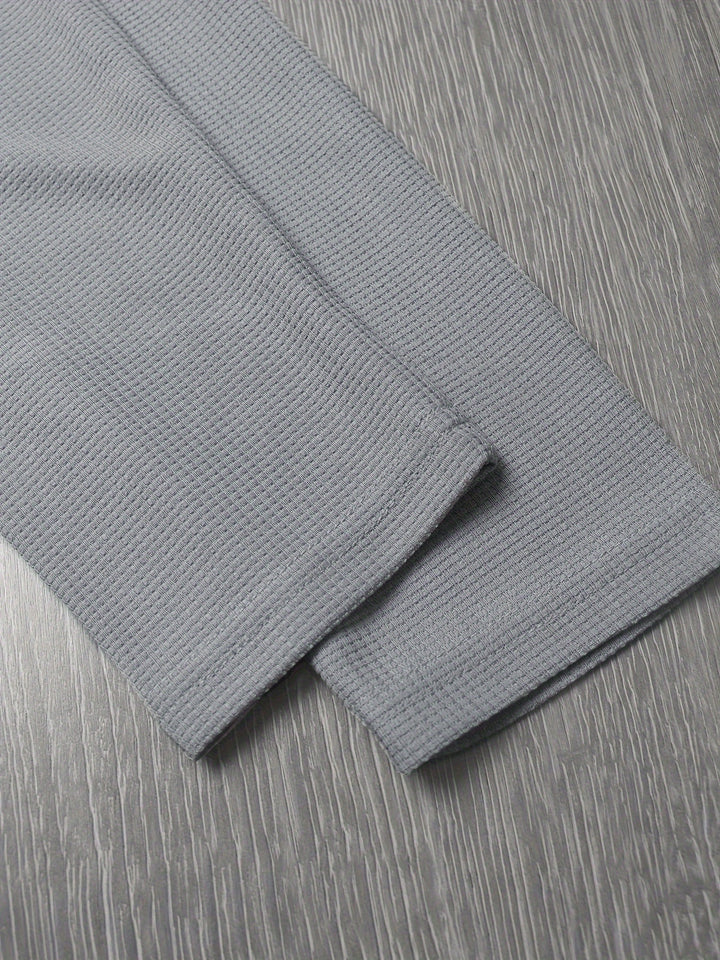 Roland | Textured Button-Placket Long-Sleeve Top