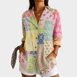 Clementine | Patchwork Print Blouse