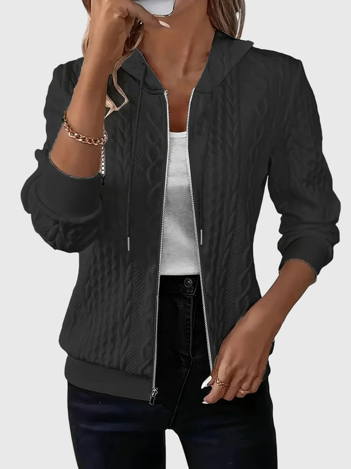 Kendra | Textured Zip-Up Hoodie