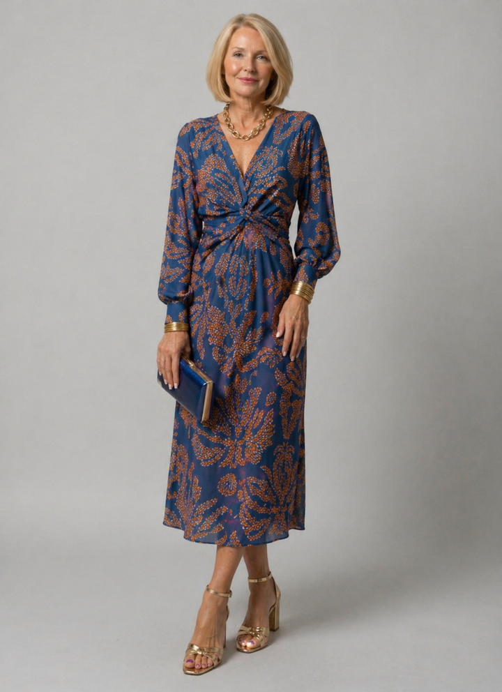 Iris | Twist-Waist Midi Dress