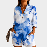 Elaine | Watercolour-Print Blouse