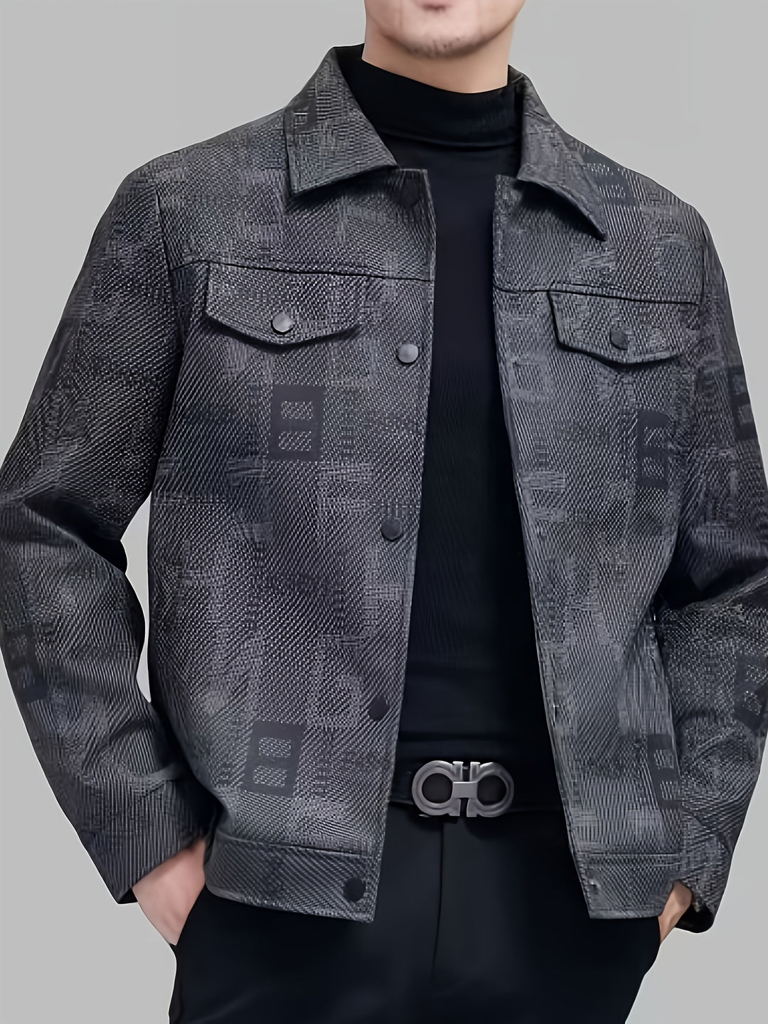Preston | Refined Patterned Trucker Jacket