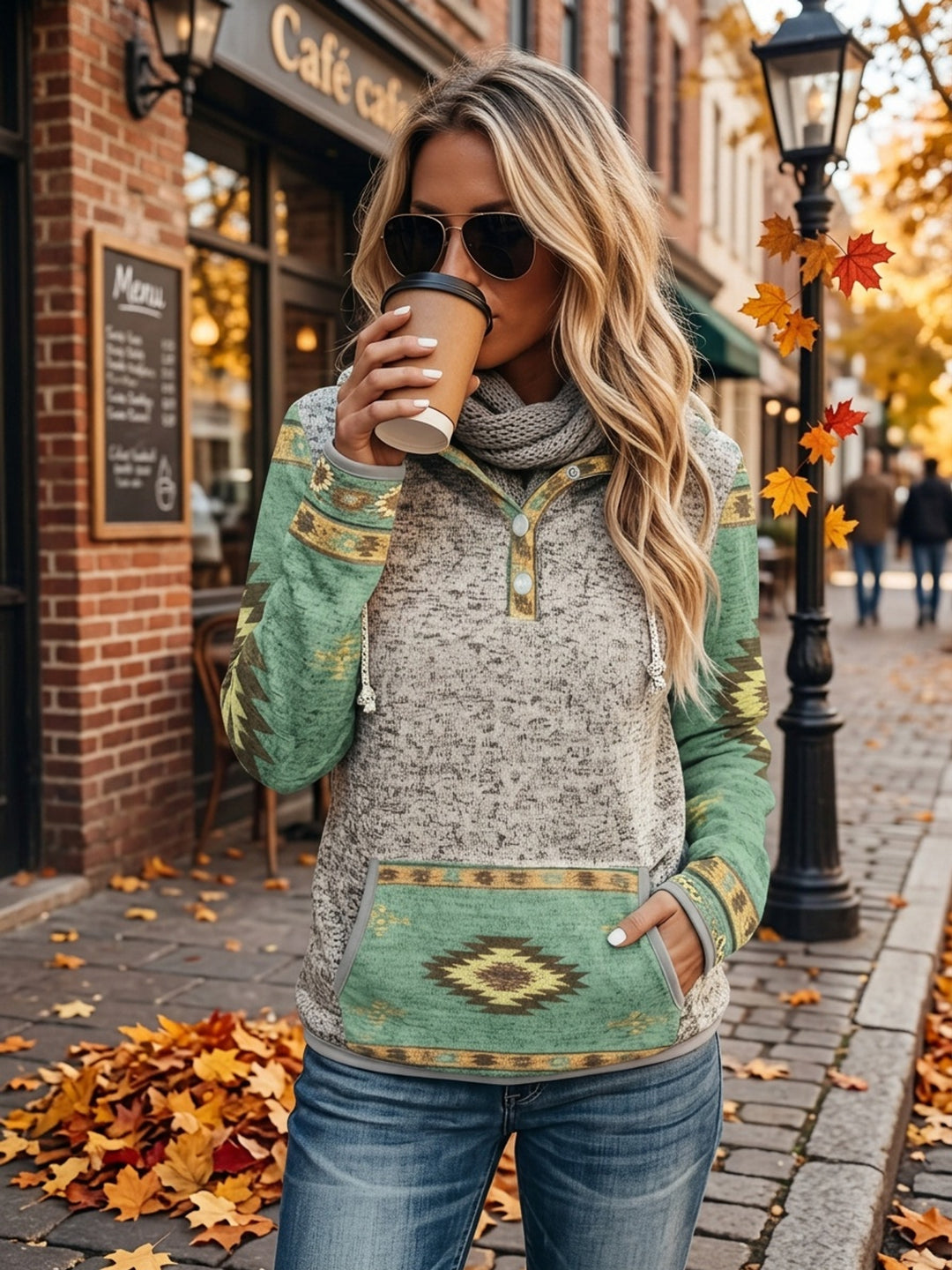 Nina | Western-Inspired Snap-Button Hoodie