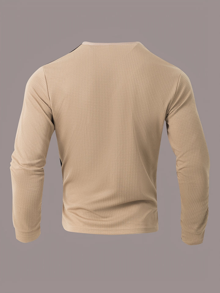 Bryce | Textured Contrast Henley Shirt