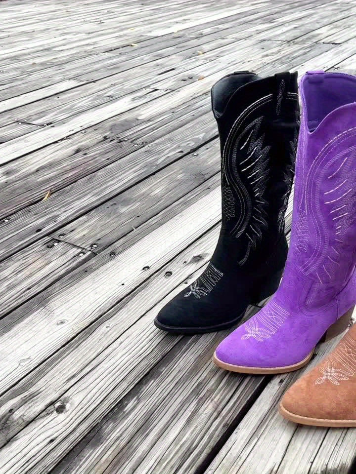 Willa | Embroidered Western Tall Boots