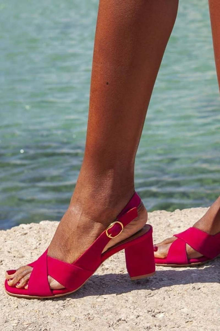 Greta | Crossover Block Heel Sandals