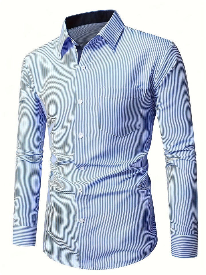 Harrington | Refined Striped Long Sleeve Shirt
