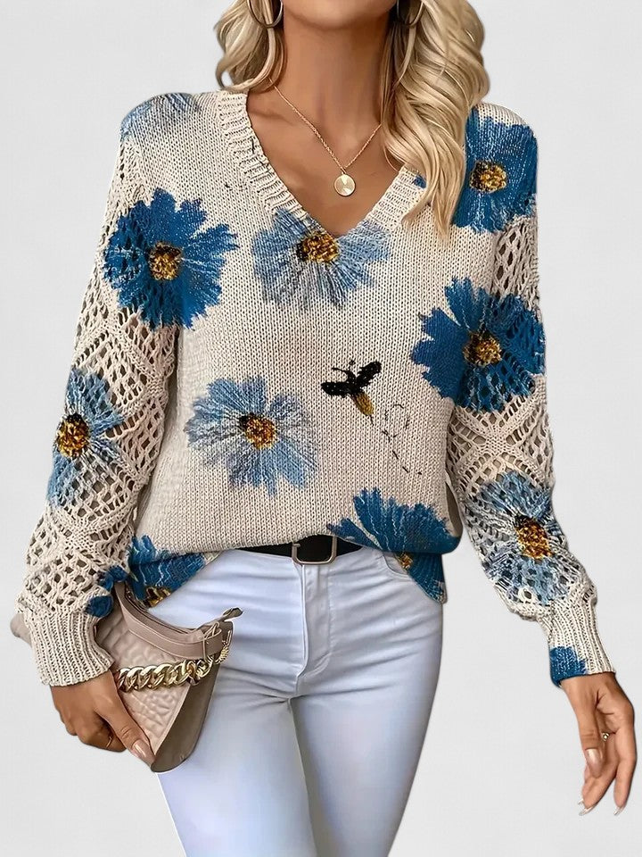 Emma | Floral Openwork Sweater