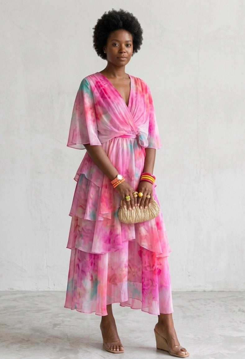 Eliza | Layered Tiered Midi Dress
