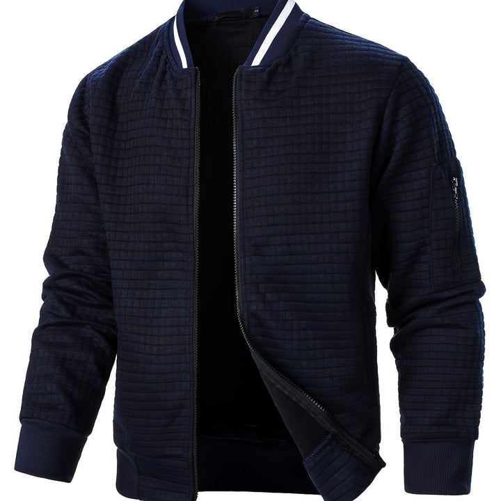Spencer | Textured Zip-Up Bomber Jacket