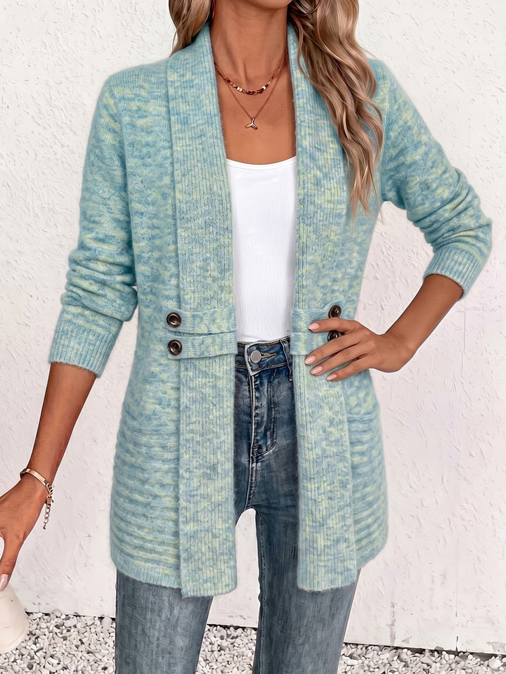 Sylvana | Marled Button-Tab Cardigan