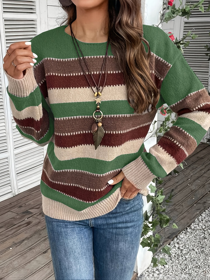 Isla | Striped Round-Neck Jumper