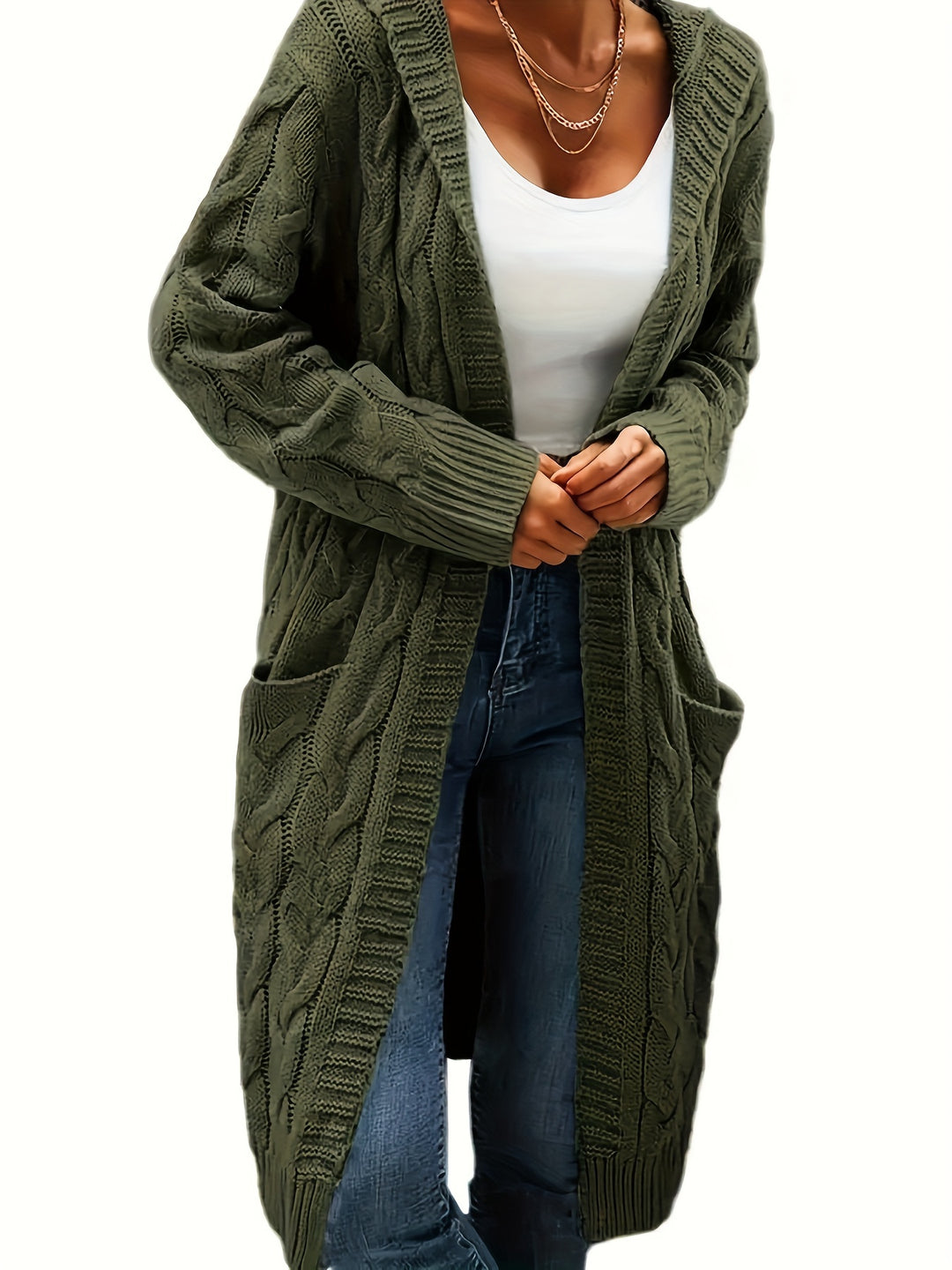 Rosanna | Longline Cable-Knit Cardigan