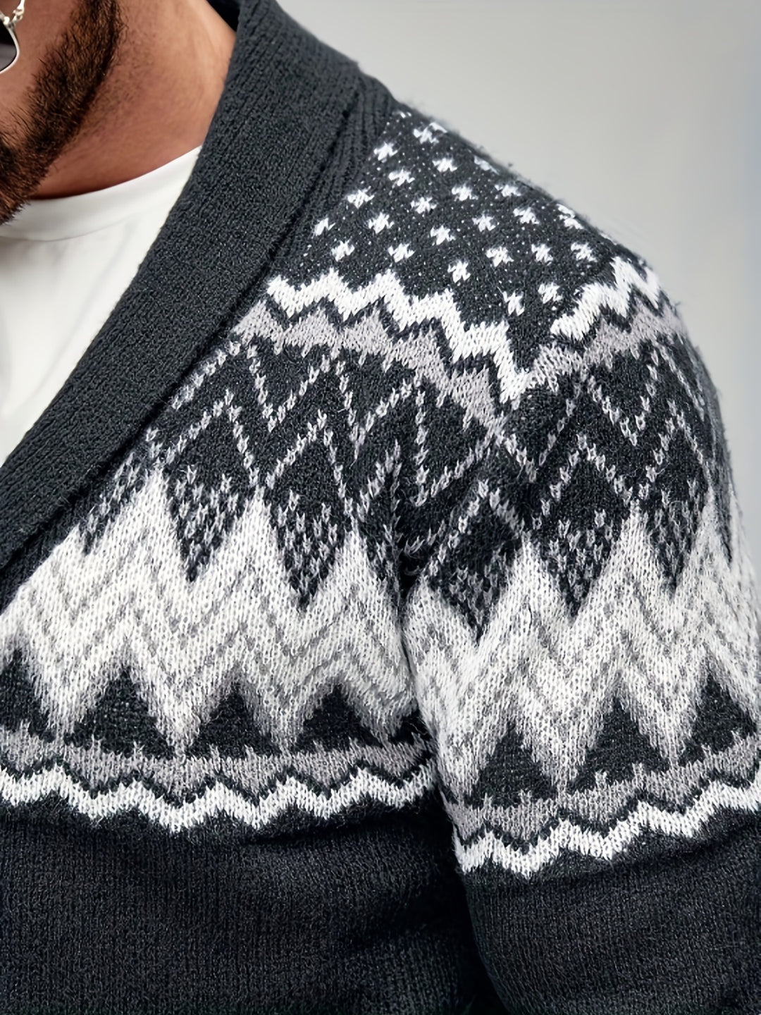Whitaker | Nordic-Pattern Shawl Cardigan