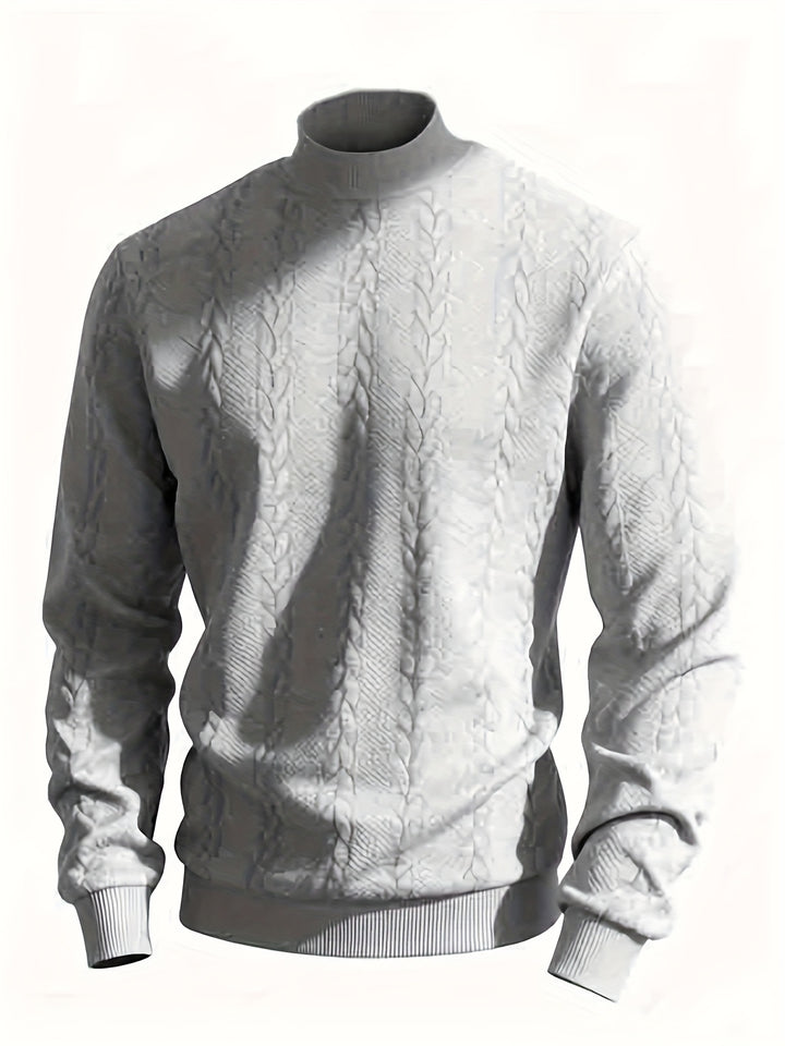 Malcolm | Textured Mock-Neck Jumper