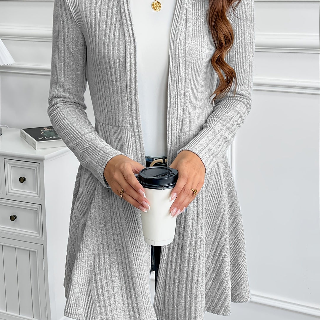 Helena | Ribbed Open-Front Cardigan