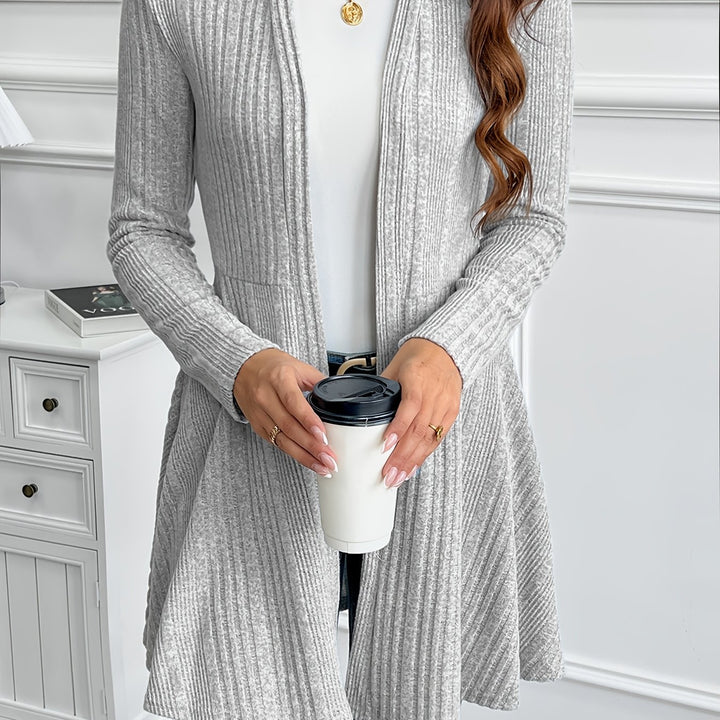 Helena | Ribbed Open-Front Cardigan