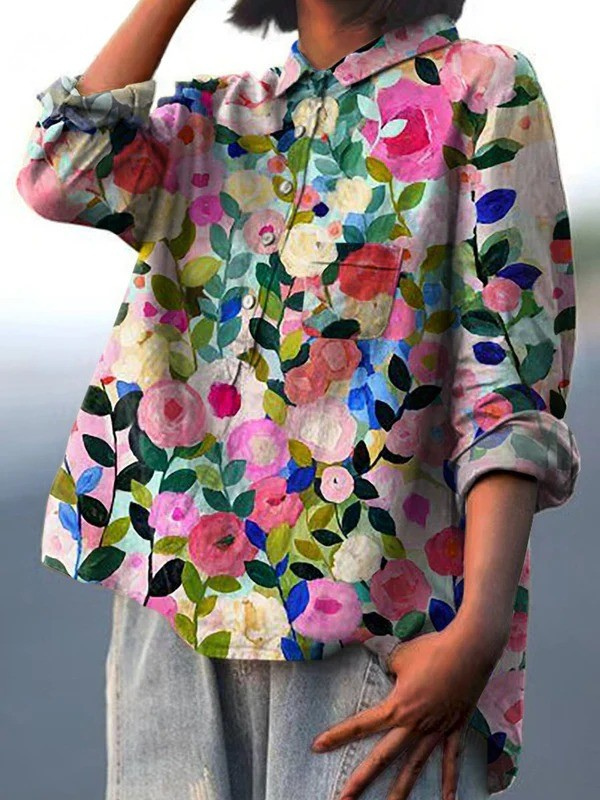 Phoebe | Painterly Floral Shirt
