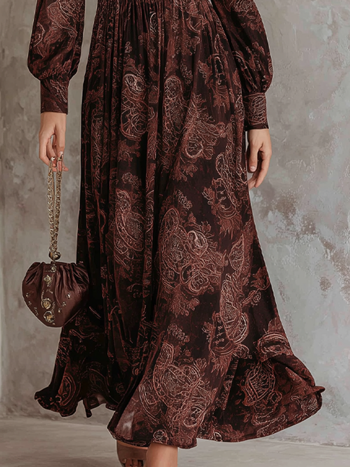 Mira | Paisley Zip-Waist Maxi Dress