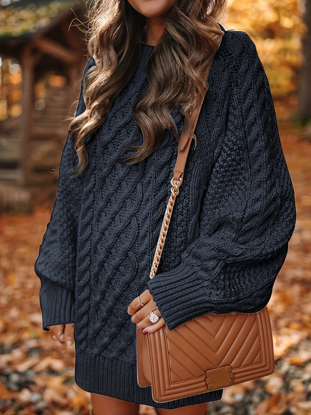 Elowen | Textured Cable-Knit Jumper Dress
