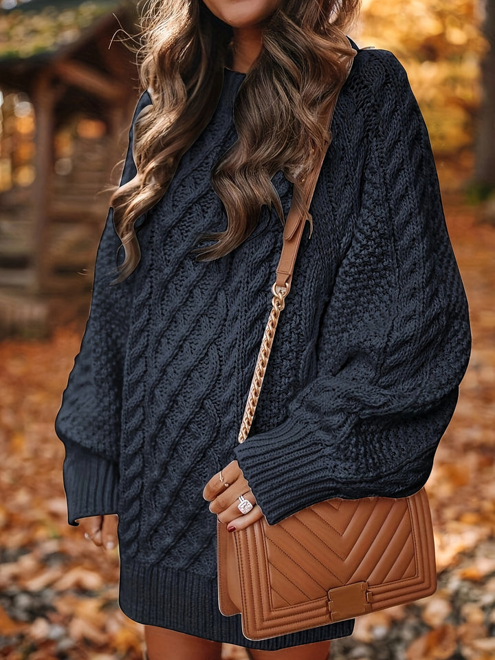Elowen | Textured Cable-Knit Jumper Dress